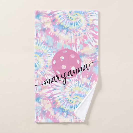 Pickleball-Gefärbte Krawatte Script Personalisiert Handtuch (Handtuch)