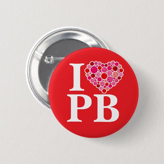Pickleball gefüllt Herz rosa und rot I Herz PB Button (Vorne & Hinten)