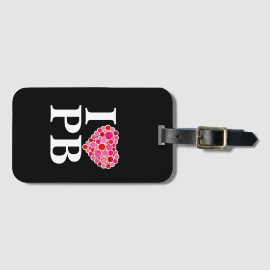 Pickleball gefüllt Herz rosa und rot I Herz PB Gepäckanhänger (Vorderseite (Horizontal))