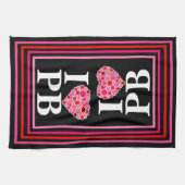 Pickleball gefüllt Herz rosa und rot I Herz PB Geschirrtuch (Horizontal)