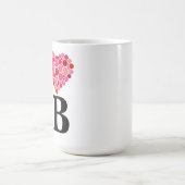 Pickleball gefüllt Herz rosa und rot I Herz PB Kaffeetasse (Mittel)