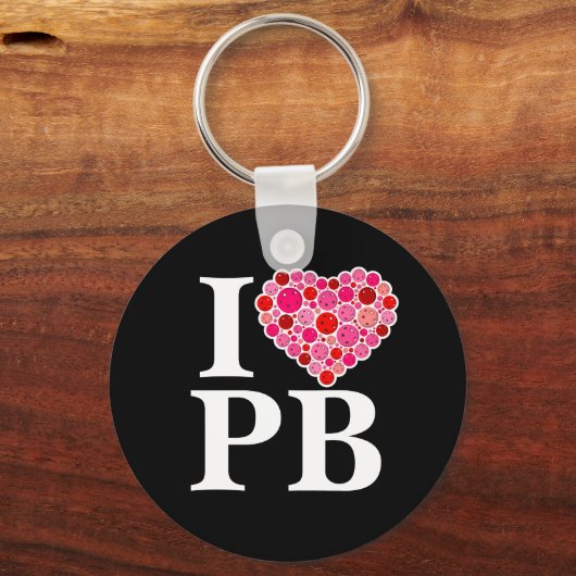Pickleball gefüllt Herz rosa und rot I Herz PB Schlüsselanhänger (Rückseite)