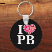 Pickleball gefüllt Herz rosa und rot I Herz PB Schlüsselanhänger (Vorderseite)