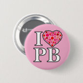 Pickleball gefüllt HerzRot und Rosa I Herz PB Button (Vorne & Hinten)