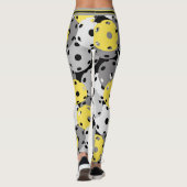 💛 Pickleball - gelb, grau auf schwarz, 2021 Farbe Leggings (Rückseite)