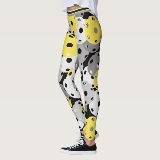 💛 Pickleball - gelb, grau auf schwarz, 2021 Farbe Leggings (Links)