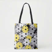 💛 Pickleball - gelb, grau auf schwarz, Farben 202 Tasche (Vorderseite)