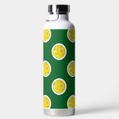 Pickleball Gelbe Pickleballs Polka Dots Green Trinkflasche (Rechts)