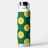 Pickleball Gelbe Pickleballs Polka Dots Green Trinkflasche (Rückseite)