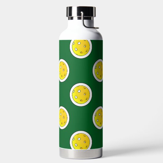 Pickleball Gelbe Pickleballs Polka Dots Green Trinkflasche (links)