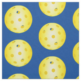 Pickleball Gelbes Ball-Muster auf blau Stoff
