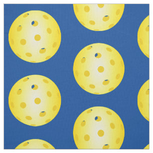 Pickleball Gelbes Ball-Muster auf blau Stoff