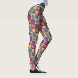 Pickleball - geometrisches Muster, Farbmischung S Leggings