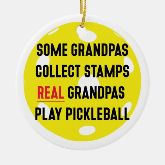 Pickleball-Geschenk für Großvater Keramik Ornament (Vorne)