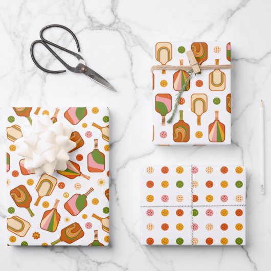 Pickleball-Geschenkpapier, Geschenkverpackung für Geschenkpapier Set (Vorderseite)