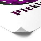 pickleball getrübter lila Text in Ball .png Poster (Ecke)