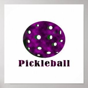 pickleball getrübter lila Text in Ball .png Poster