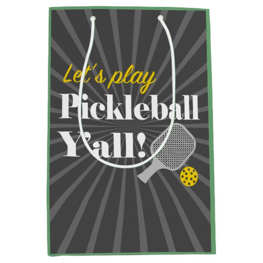 Pickleball Gift Bag Let's Play Pickleball Party Mittlere Geschenktüte (Vorderseite)
