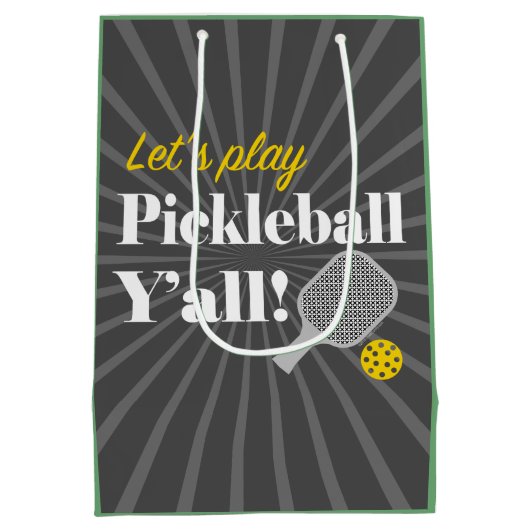 Pickleball Gift Bag Let's Play Pickleball Party Mittlere Geschenktüte (Rückseite)
