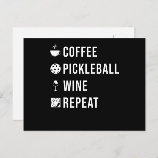 Pickleball Gift Pickleball Wiederholung Postkarte (Vorne/Hinten)