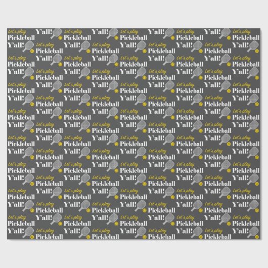 Pickleball Gift Wrap Let's Play Pickleball Team Geschenkpapier (Flach)