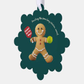 Pickleball Gingerbread Cheer Ornament Karte (Linke Ecke)