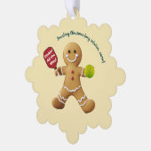Pickleball Gingerbread Cheer Ornament Karte (Linke Ecke)