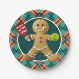Pickleball Gingerbread Cheer Pappteller