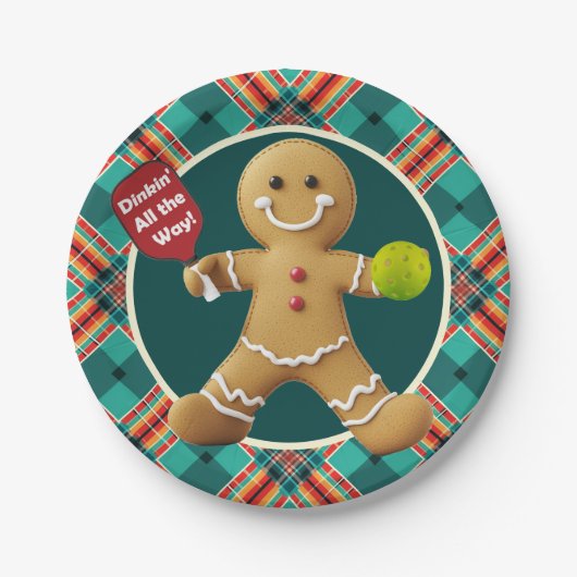 Pickleball Gingerbread Cheer Pappteller (Vorderseite)