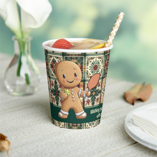 Pickleball 🎄 Gingerbread Dink Pappbecher (In Situ)