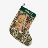 Pickleball 🎄 Gingerbread Paddle Power Kleiner Weihnachtsstrumpf (Vorderansicht (hängend))