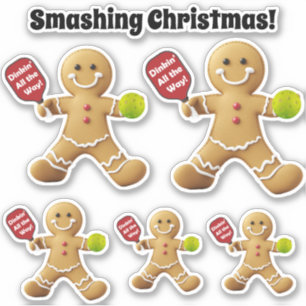Pickleball Gingerbread Slam Aufkleber