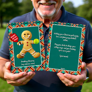Pickleball-Gingerbread-Zauber Feiertagskarte