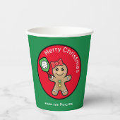 Pickleball Gingerbrett Mädchen-Sondertext Pappbecher (Vorderseite)