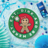 Pickleball Gingerbrett Mädchen-Sondertext Pappteller (Party)