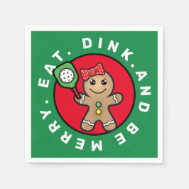 Pickleball Gingerbrett Mädchen-Sondertext Serviette