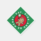 Pickleball Gingerbrett Mädchen-Sondertext Serviette (Ecke)