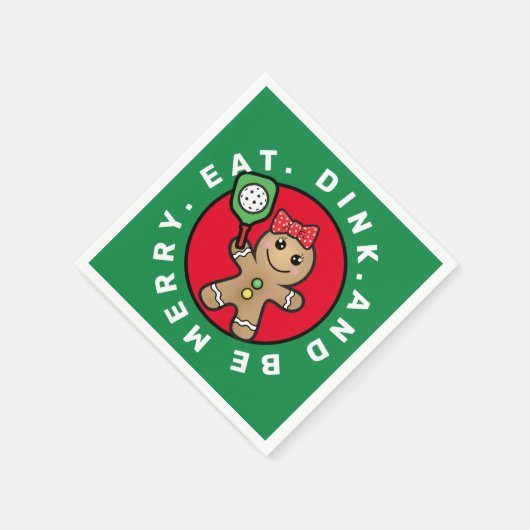 Pickleball Gingerbrett Mädchen-Sondertext Serviette (Ecke)