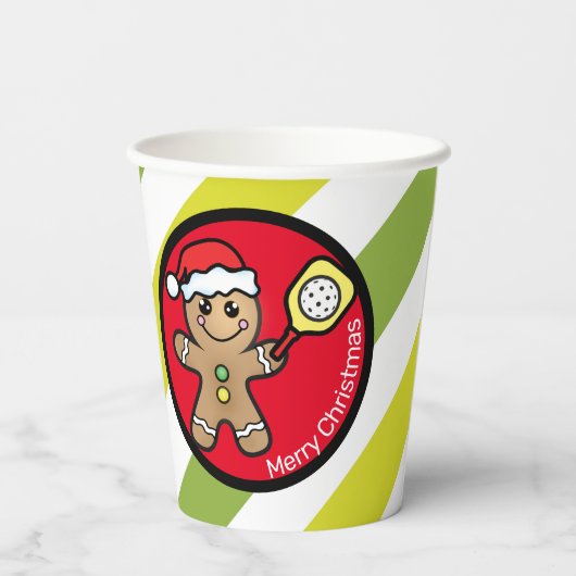 Pickleball Gingerbrey Sondertext  Pappbecher (Rückseite)