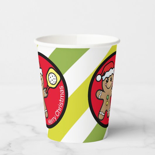 Pickleball Gingerbrey Sondertext  Pappbecher (Links)