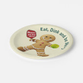 Pickleball Gingerbrot Delight Pappteller (Schrägansicht)