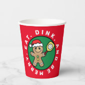 Pickleball Gingerbrot Junge Sondertext Paper Cup Pappbecher (Vorderseite)