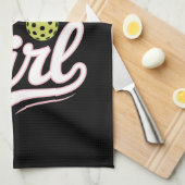Pickleball Girl Player Geschirrtuch (Viertel Falte)