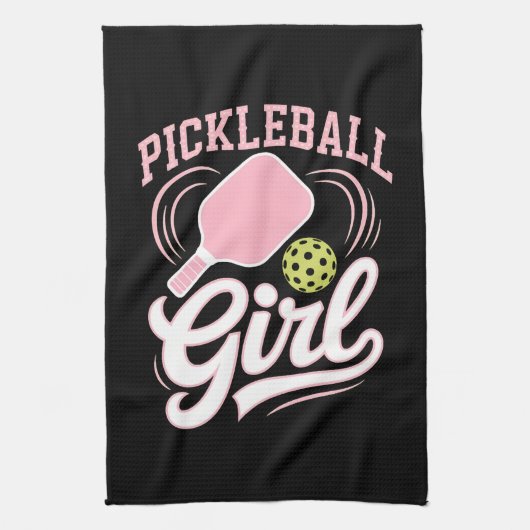 Pickleball Girl Player Geschirrtuch (Vertikal)