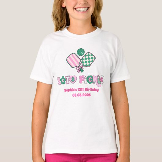 Pickleball Girls Geburtstag T-Shirt (Vorderseite)