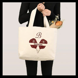 Pickleball Glam Glit Custom Monogram Name Jumbo Stoffbeutel