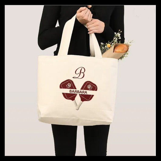 Pickleball Glam Glit Custom Monogram Name Jumbo Stoffbeutel