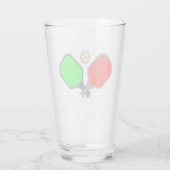 Pickleball Glas. Trinkglas Glas (Rückseite)