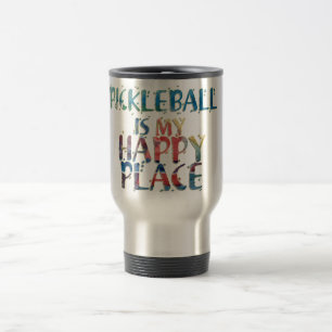 Pickleball glückliche Platz-Reise-Tasse Reisebecher