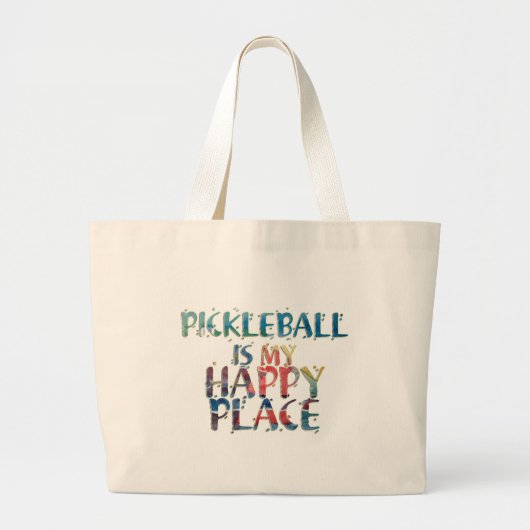 Pickleball glückliche Platz-Tasche Jumbo Stoffbeutel (Vorne)